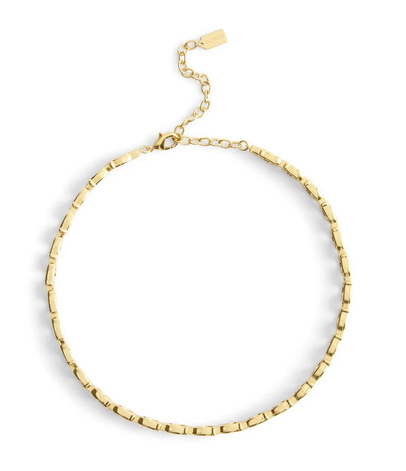 COACH Beveled Signature C Link Choker Necklace